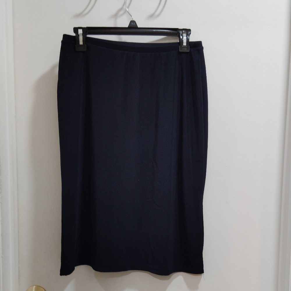 NWOT Carol Rose Navy Midi Skirt